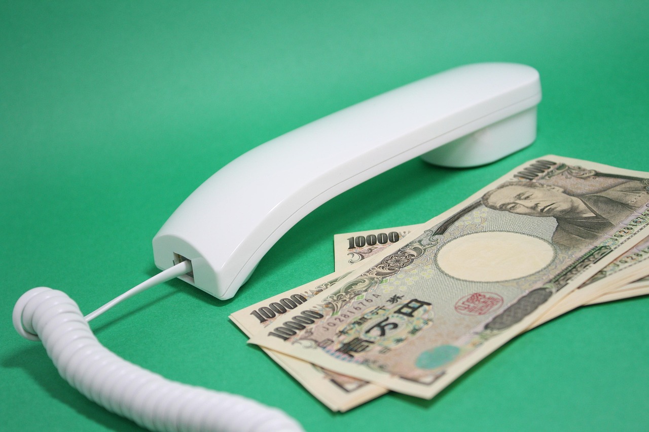 yen, cellphone, receiver